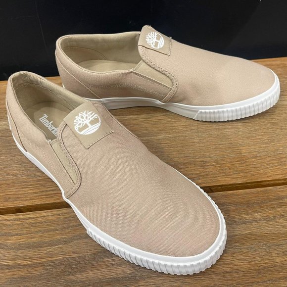TIMBERLAND MEN\'S MYLO BAY LOW SLIP ON SNEAKER LIGHT BEIGE CANVAS A6645 ALL SIZES main image 10